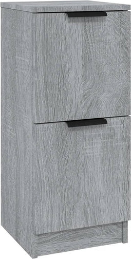 vidaXL - Dressoir - 30x30x70 - cm - bewerkt - hout - grijs - sonoma - eikenkleurig