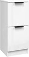 vidaXL - Dressoir - 30x30x70 - cm - bewerkt - hout - hoogglans - wit