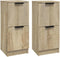 vidaXL - Dressoir - 30x30x70 - cm - bewerkt - hout - hoogglans - wit