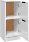 vidaXL - Dressoir - 30x30x70 - cm - bewerkt - hout - hoogglans - wit