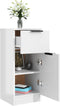 vidaXL - Dressoir - 30x30x70 - cm - bewerkt - hout - hoogglans - wit