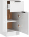 vidaXL - Dressoir - 30x30x70 - cm - bewerkt - hout - hoogglans - wit