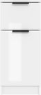 vidaXL - Dressoir - 30x30x70 - cm - bewerkt - hout - hoogglans - wit