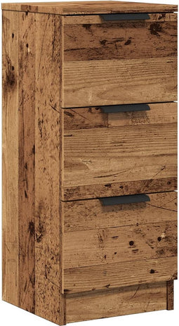 vidaXL - Dressoir - 30x30x70 - cm - bewerkt - hout - oud - houtkleurig