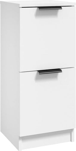 vidaXL - Dressoir - 30x30x70 - cm - bewerkt - hout - wit
