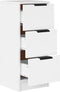 vidaXL - Dressoir - 30x30x70 - cm - bewerkt - hout - wit