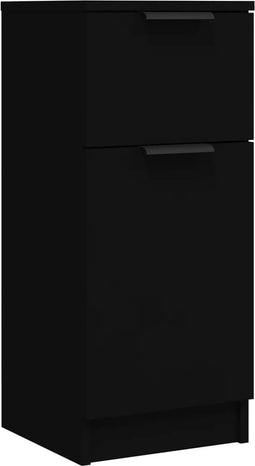 vidaXL - Dressoir - 30x30x70 - cm - bewerkt - hout - zwart