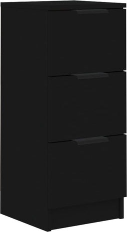 vidaXL - Dressoir - 30x30x70 - cm - bewerkt - hout - zwart