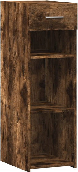 vidaXL - Dressoir - 30x42,5x93 - cm - bewerkt - hout - gerookt - eikenkleurig