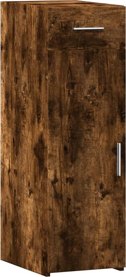 vidaXL - Dressoir - 30x42,5x93 - cm - bewerkt - hout - gerookt - eikenkleurig