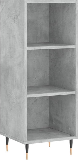 vidaXL - Dressoir - 34,5x32,5x90 - cm - bewerkt - hout - betongrijs