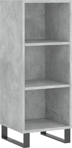 vidaXL - Dressoir - 34,5x32,5x90 - cm - bewerkt - hout - betongrijs