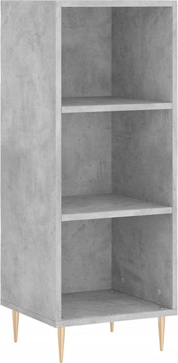 vidaXL - Dressoir - 34,5x32,5x90 - cm - bewerkt - hout - betongrijs