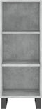 vidaXL - Dressoir - 34,5x32,5x90 - cm - bewerkt - hout - betongrijs