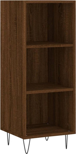 vidaXL - Dressoir - 34,5x32,5x90 - cm - bewerkt - hout - bruin - eikenkleur