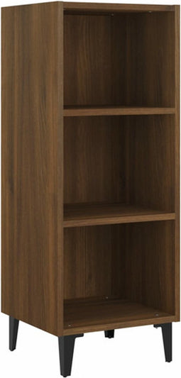vidaXL - Dressoir - 34,5x32,5x90 - cm - bewerkt - hout - bruin - eikenkleur