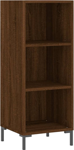 vidaXL - Dressoir - 34,5x32,5x90 - cm - bewerkt - hout - bruin - eikenkleur