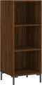 vidaXL - Dressoir - 34,5x32,5x90 - cm - bewerkt - hout - bruin - eikenkleur
