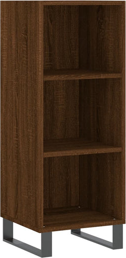 vidaXL - Dressoir - 34,5x32,5x90 - cm - bewerkt - hout - bruin - eikenkleur