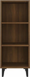 vidaXL - Dressoir - 34,5x32,5x90 - cm - bewerkt - hout - bruin - eikenkleur