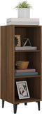 vidaXL - Dressoir - 34,5x32,5x90 - cm - bewerkt - hout - bruin - eikenkleur