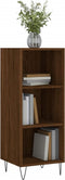 vidaXL - Dressoir - 34,5x32,5x90 - cm - bewerkt - hout - bruin - eikenkleur