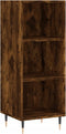 vidaXL - Dressoir - 34,5x32,5x90 - cm - bewerkt - hout - gerookt - eikenkleurig