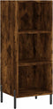 vidaXL - Dressoir - 34,5x32,5x90 - cm - bewerkt - hout - gerookt - eikenkleurig