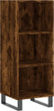 vidaXL - Dressoir - 34,5x32,5x90 - cm - bewerkt - hout - gerookt - eikenkleurig