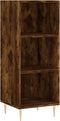 vidaXL - Dressoir - 34,5x32,5x90 - cm - bewerkt - hout - gerookt - eikenkleurig
