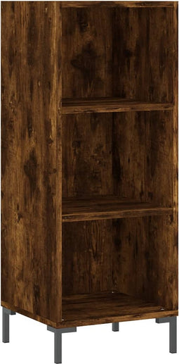 vidaXL - Dressoir - 34,5x32,5x90 - cm - bewerkt - hout - gerookt - eikenkleurig