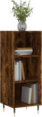 vidaXL - Dressoir - 34,5x32,5x90 - cm - bewerkt - hout - gerookt - eikenkleurig