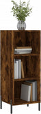 vidaXL - Dressoir - 34,5x32,5x90 - cm - bewerkt - hout - gerookt - eikenkleurig