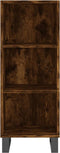 vidaXL - Dressoir - 34,5x32,5x90 - cm - bewerkt - hout - gerookt - eikenkleurig