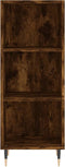 vidaXL - Dressoir - 34,5x32,5x90 - cm - bewerkt - hout - gerookt - eikenkleurig