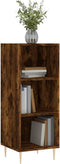 vidaXL - Dressoir - 34,5x32,5x90 - cm - bewerkt - hout - gerookt - eikenkleurig