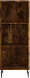 vidaXL - Dressoir - 34,5x32,5x90 - cm - bewerkt - hout - gerookt - eikenkleurig