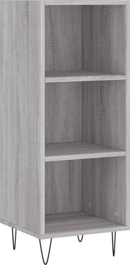 vidaXL - Dressoir - 34,5x32,5x90 - cm - bewerkt - hout - grijs - sonoma - eikenkleurig