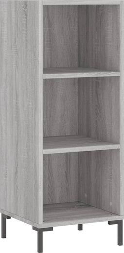 vidaXL - Dressoir - 34,5x32,5x90 - cm - bewerkt - hout - grijs - sonoma - eikenkleurig