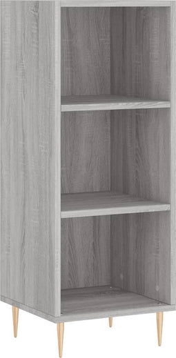 vidaXL - Dressoir - 34,5x32,5x90 - cm - bewerkt - hout - grijs - sonoma - eikenkleurig