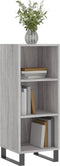 vidaXL - Dressoir - 34,5x32,5x90 - cm - bewerkt - hout - grijs - sonoma - eikenkleurig