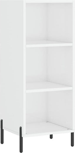 vidaXL - Dressoir - 34,5x32,5x90 - cm - bewerkt - hout - hoogglans - wit