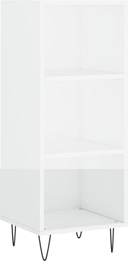 vidaXL - Dressoir - 34,5x32,5x90 - cm - bewerkt - hout - hoogglans - wit