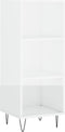 vidaXL - Dressoir - 34,5x32,5x90 - cm - bewerkt - hout - hoogglans - wit
