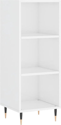 vidaXL - Dressoir - 34,5x32,5x90 - cm - bewerkt - hout - hoogglans - wit