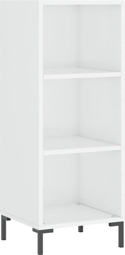 vidaXL - Dressoir - 34,5x32,5x90 - cm - bewerkt - hout - hoogglans - wit