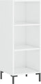 vidaXL - Dressoir - 34,5x32,5x90 - cm - bewerkt - hout - hoogglans - wit