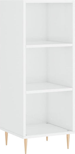 vidaXL - Dressoir - 34,5x32,5x90 - cm - bewerkt - hout - hoogglans - wit