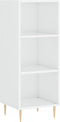 vidaXL - Dressoir - 34,5x32,5x90 - cm - bewerkt - hout - hoogglans - wit