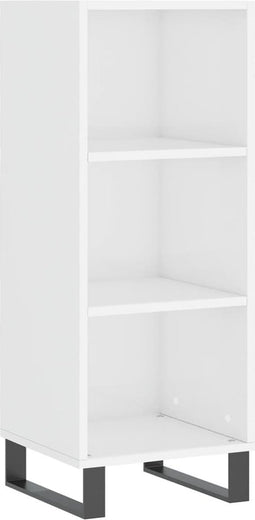 vidaXL - Dressoir - 34,5x32,5x90 - cm - bewerkt - hout - hoogglans - wit